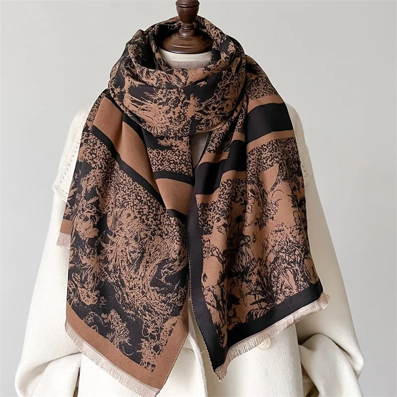 Thick Blanket Warm Cashmere Scarf for Women Luxury Winter Shawl Wrap Pashmina Bufanda Poncho Female Soft Bandana Foulard Echarpe