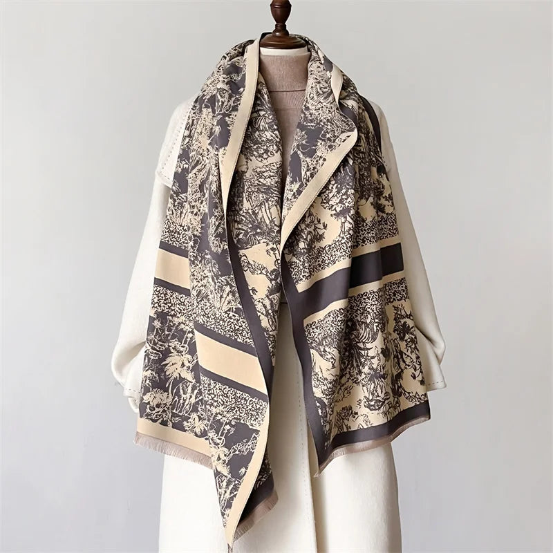 Thick Blanket Warm Cashmere Scarf for Women Luxury Winter Shawl Wrap Pashmina Bufanda Poncho Female Soft Bandana Foulard Echarpe